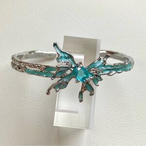 Elegant Silver and Blue Butterfly Bracelet